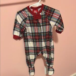 Family Pajamas Red and White Footie One Piece